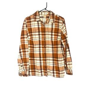 Duluth Trading Women's Long Sleeve Button Up Flannel Plaid Shirt M